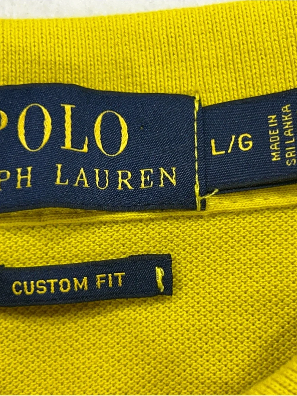 Polo Ralph Lauren Custom Fit Mens Large Yellow Short Sleeve Pony Polo Shirt